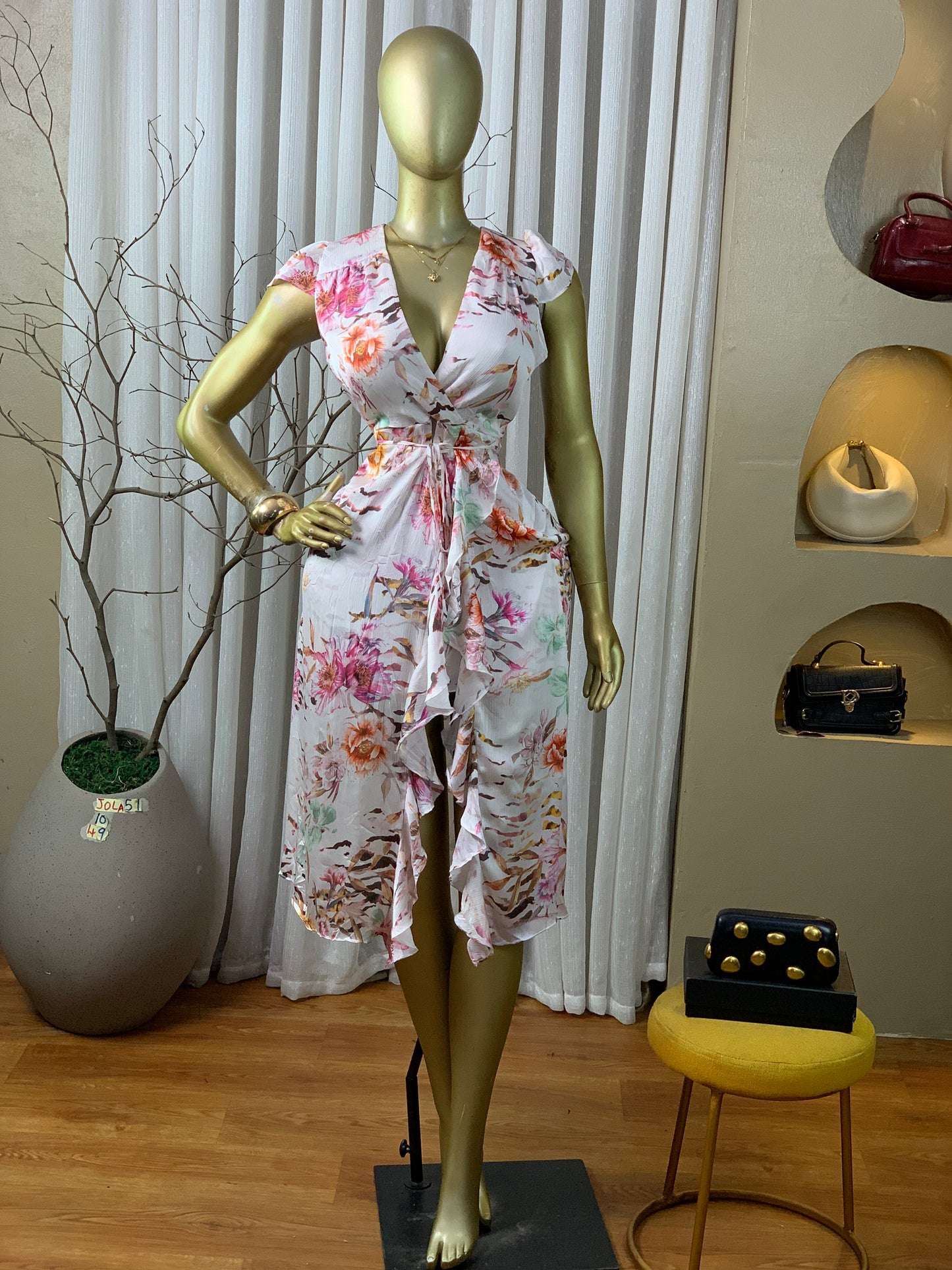 JOLA51 SIZE10 Length49 chiffon dress