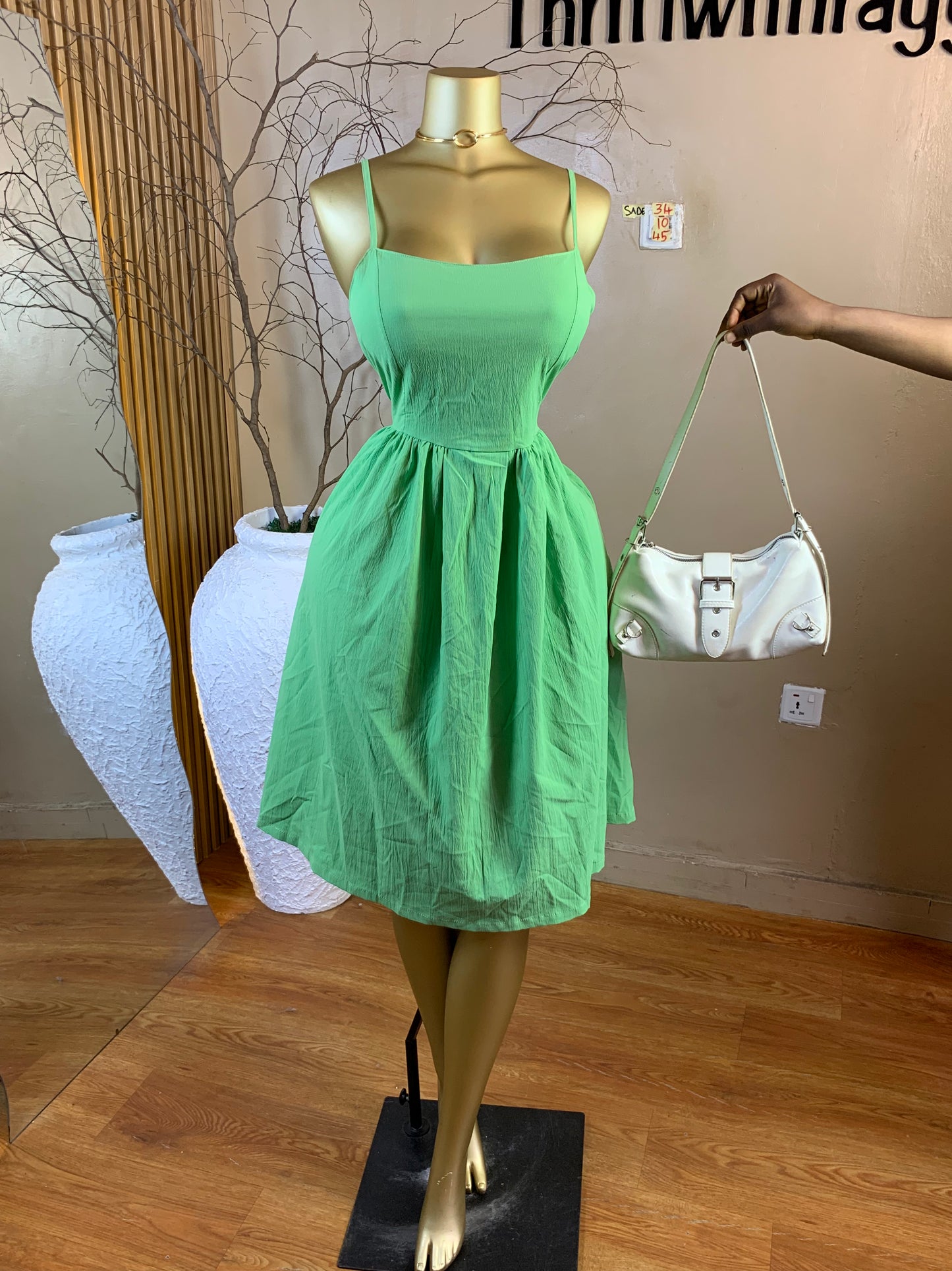 SADE34 SIZE10 Length45 green dress
