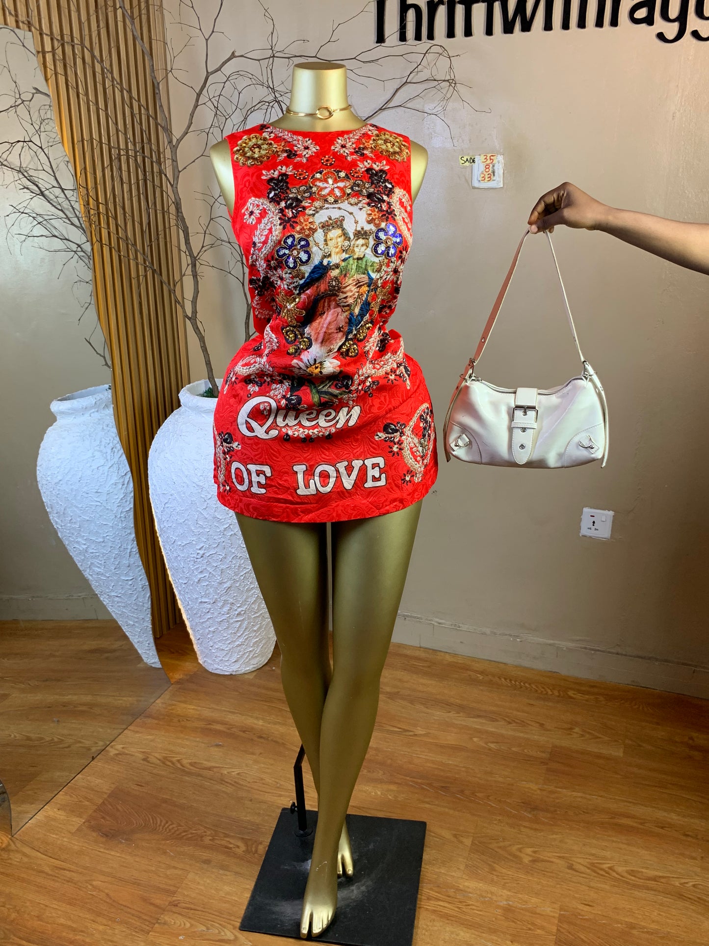 SADE35 SIZE8 Length33 red dress