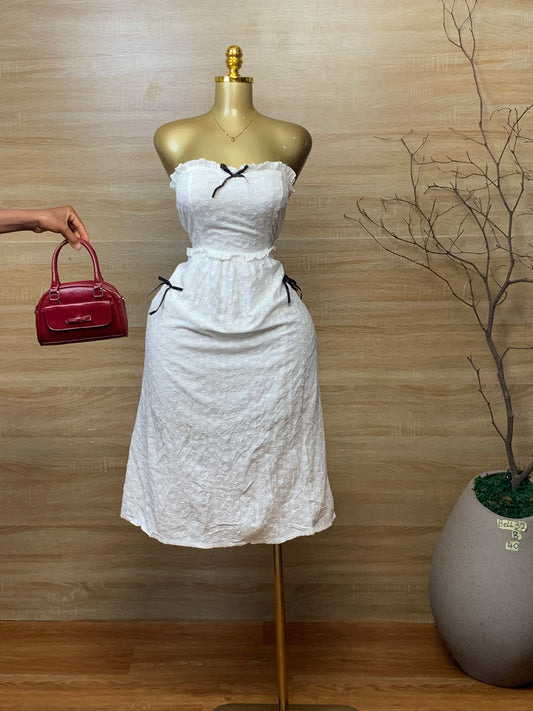 SIZE8 BELL32 White tube dress Length40