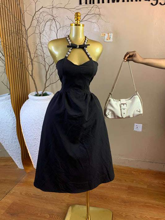 TOYO5 SIZE6 Length49 black dress