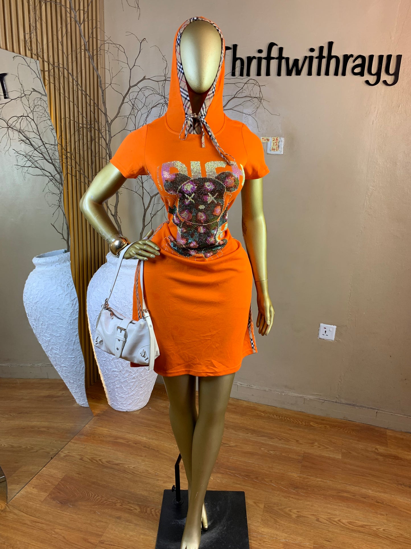 TOYO26 SIZE12 Length41 Orange dress