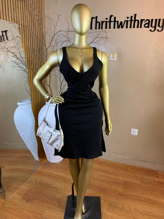 TOYO34 SIZE12 Length48 black dress