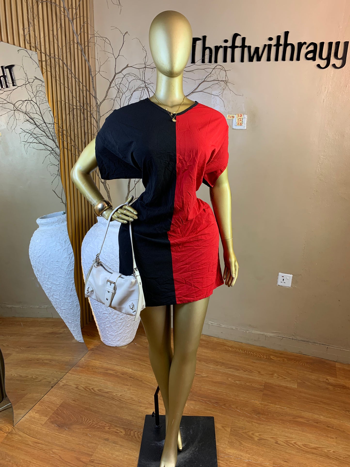 TOYO37 SIZE12 Length36 black&red dress