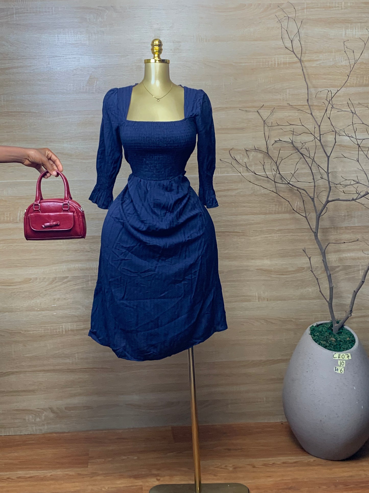 SIZE10 CEO7 blue dress Length46