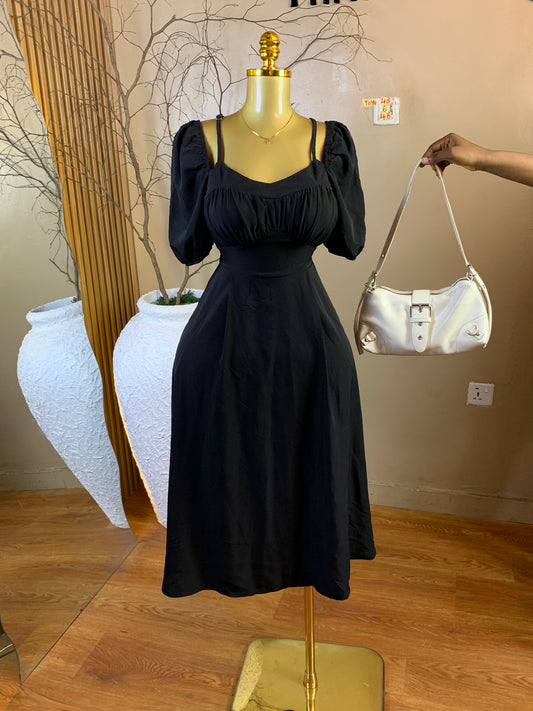 TOYO43 SIZE6 Length46 black corporate dress