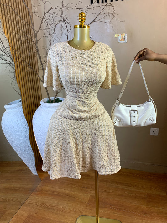 TOYO44 SIZE6 Length39 nude dress