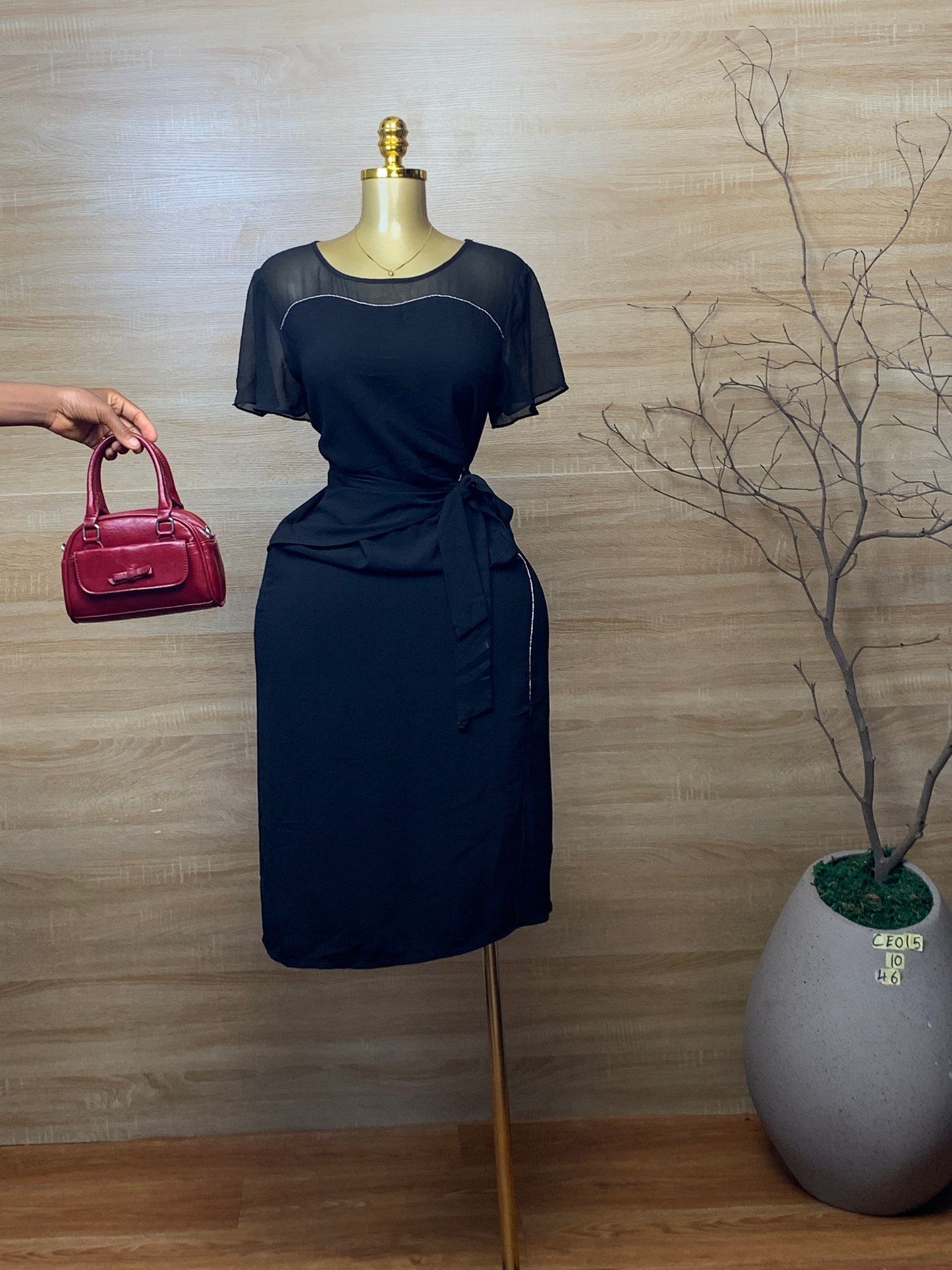 SIZE10 CEO15 black dress Length46