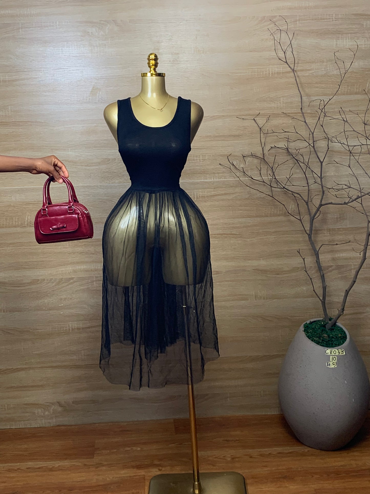SIZE10 CEO33 black dress Length45