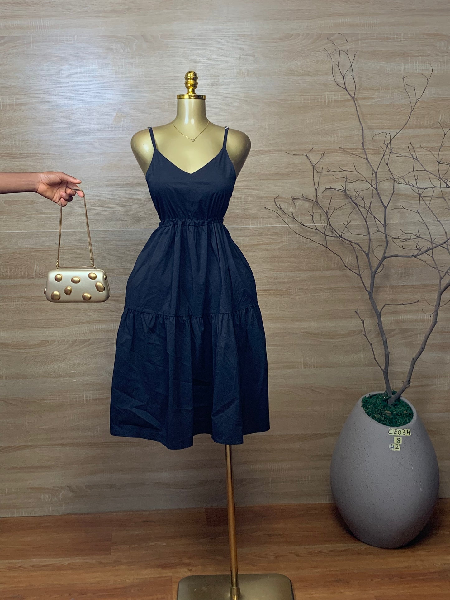 SIZE8 CEO34 black dress Length42
