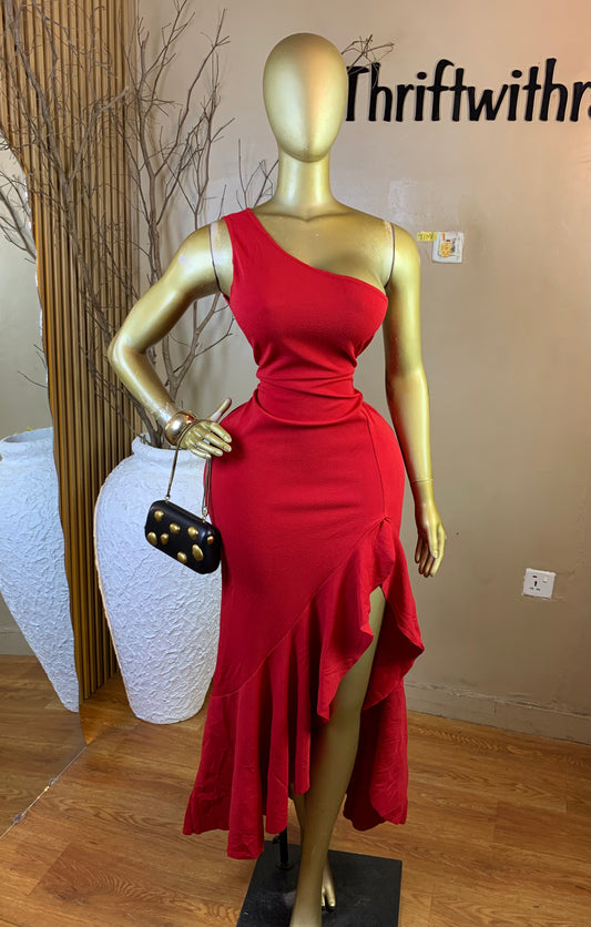 TIMI1 SIZE14 Length55 Red party dress