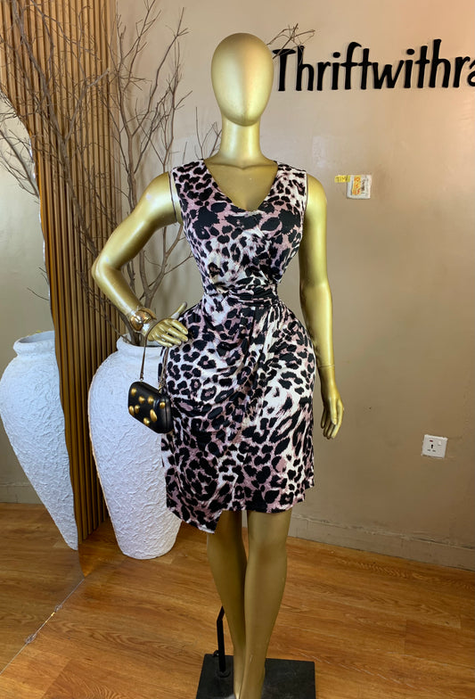 TIMI10 SIZE16 Length45 Animal print dress