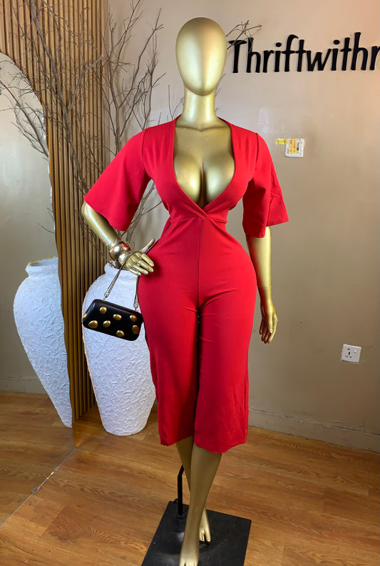 TIMI31 SIZE12 Length58 red jumpsuit