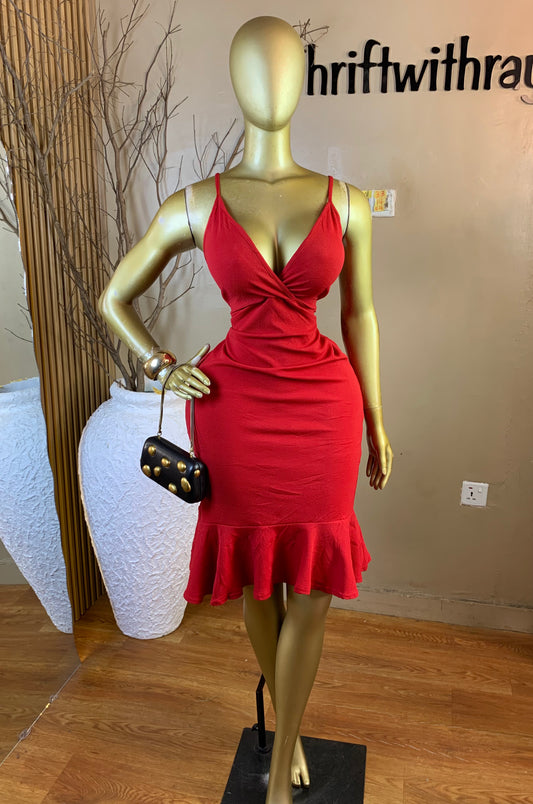 TIMI33 SIZE14 Length44 red dress