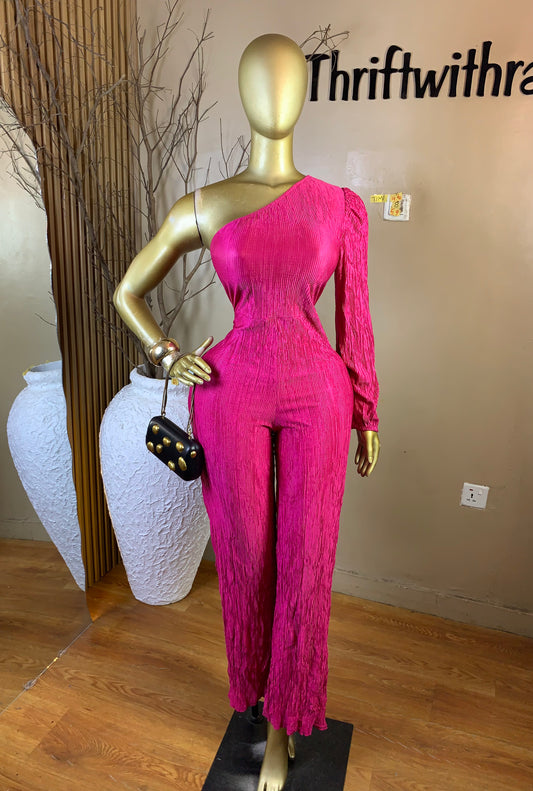 TIMI46 SIZE8 Length59 pink jumpsuit