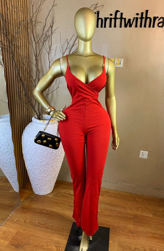 TIMI51 SIZE8 Length60 red jumpsuit