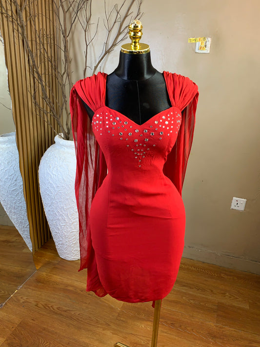 TIMI88 SIZE8 Length38 red dress