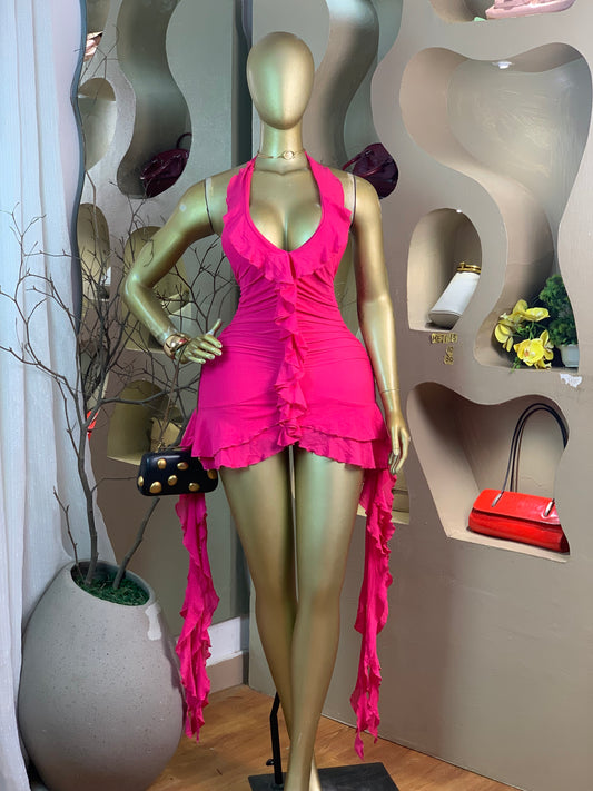 KEJI13 SIZE10 Length30 pink dress little stain
