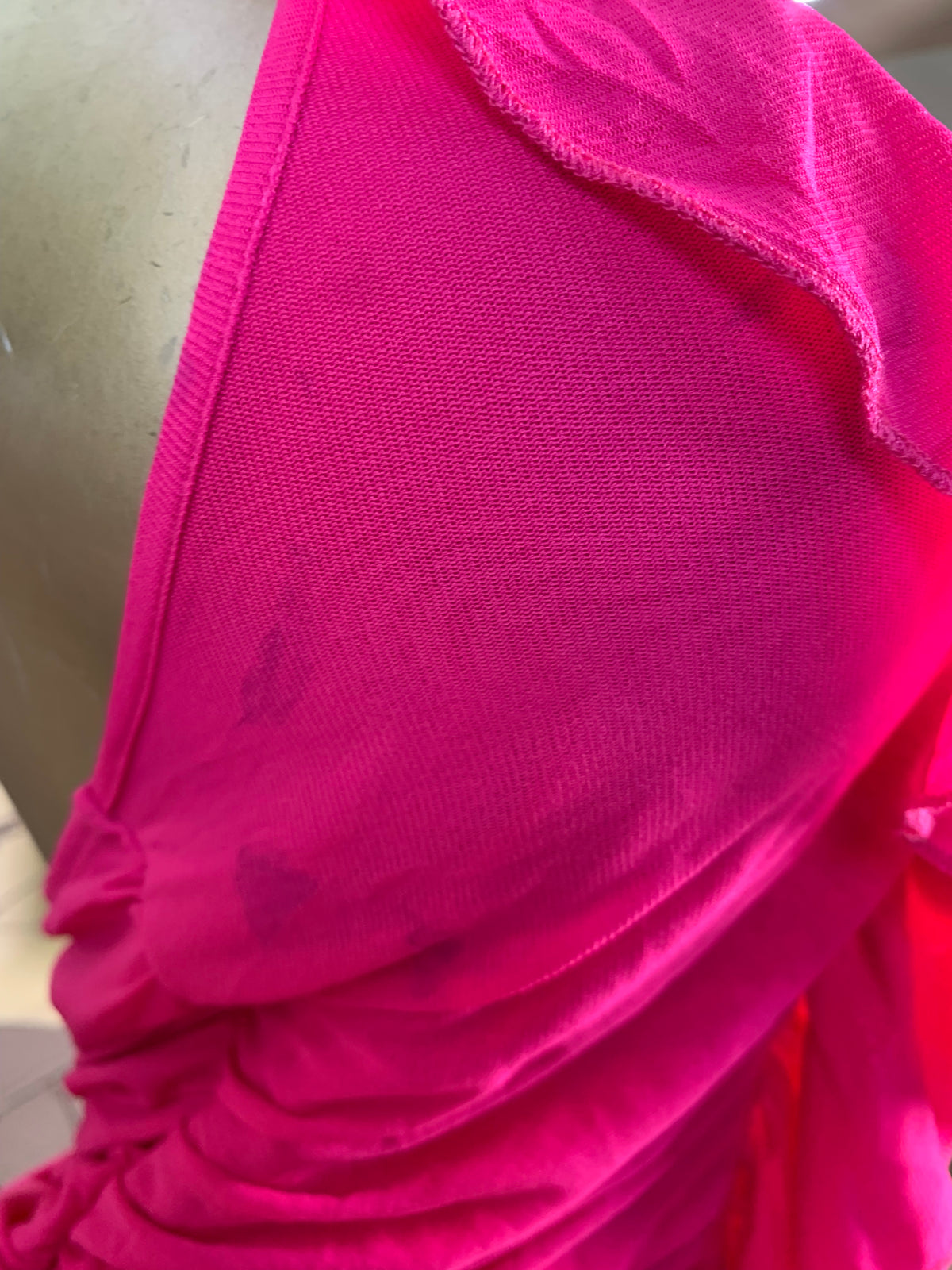 KEJI13 SIZE10 Length30 pink dress little stain