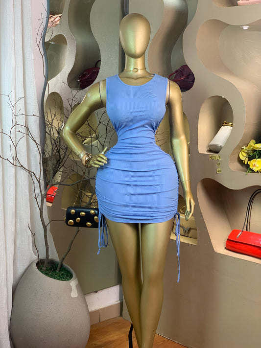KEJI16 SIZE10 Length40 blue dress