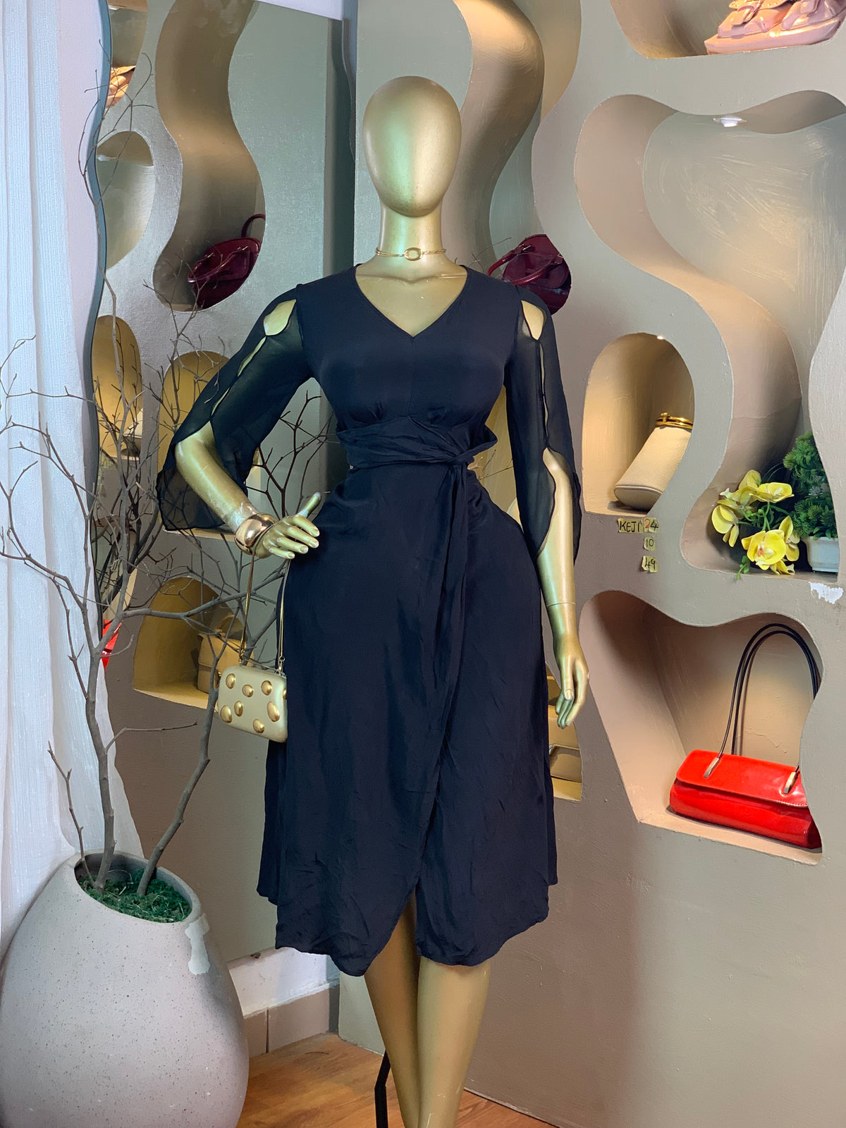 KEJI24 SIZE10 Length49 black dress