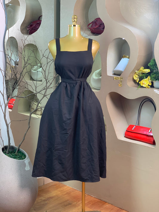 KEJI74 SIZE10 Length45 black dress